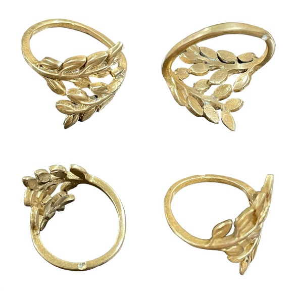 Vintage Golden Brass Fern Leaf Ring Size 5.75 - Picture 6 of 9
